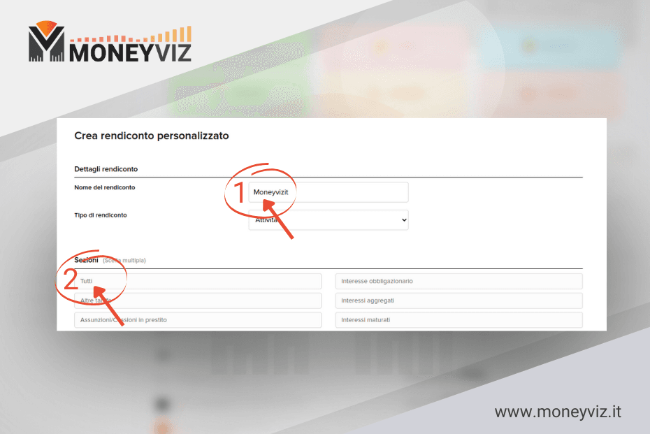 Configurazione rendiconto personalizzato Interactive Brokers — Sezioni TUTTI